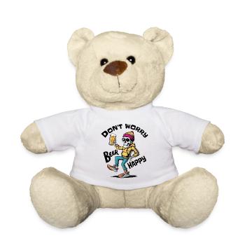 Don't Worry Beer Happy - Lustiges Bier Wortspiel - Teddy - Weiß - Vorne