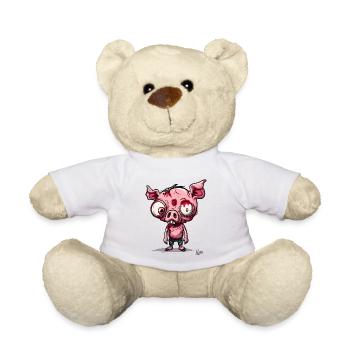 Petit cochon zombie effrayant - Nounours - blanc - Devant