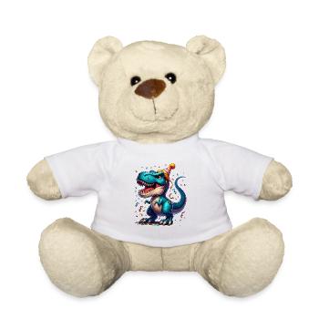 Dinosaure Anniversaire Dino T Rex - Nounours - blanc - Devant