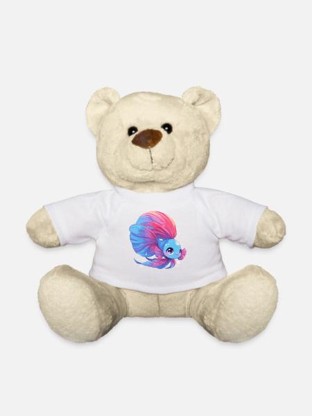 Bettas Betta Fisch Betta - Teddy - Weiß