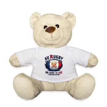 Au Rugby On N'A Jamais BOBO On Laisse ça Aux Foot - Nounours - blanc - Devant