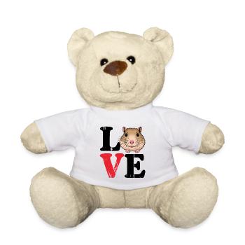 Amour Gerbille Dire Racing Rat Gerbil Cadeau - Nounours - blanc - Devant