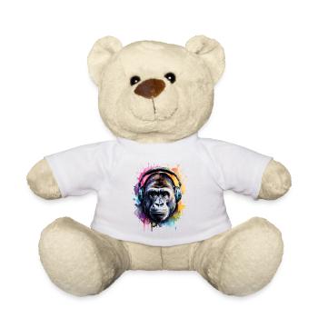 Casque Gorille Singe Coloré Animal Design Imprimer - Nounours - blanc - Devant