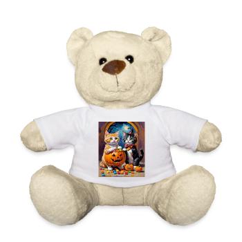 Halloween Chaton Candy Night Halloween - Nounours - blanc - Devant