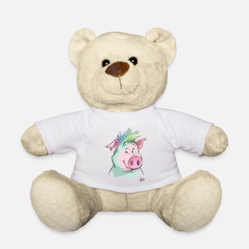 Freundliches Schwein - Teddy - Weiß