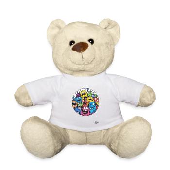 Funny Monster Friends - Teddy Bear - white - Front