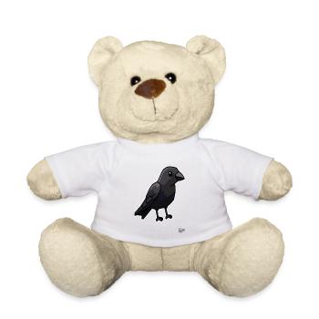 Corbeau de dessin animé noir mignon - Nounours - blanc - Devant