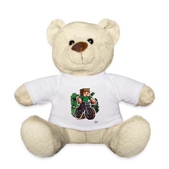Mountain Biking Pixel Mountain Biker - Teddy Bear - white - Front