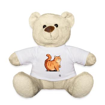 Fat Fat Cozy Fluffy Cat - Teddy Bear - white - Front