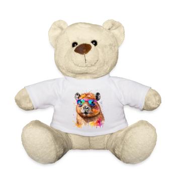 Lunettes de soleil Capybara Capy Colorful Animal Design Print - Nounours - blanc - Devant