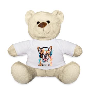 Bouledogue Français Casque Frenchie Dog - Nounours - blanc - Devant