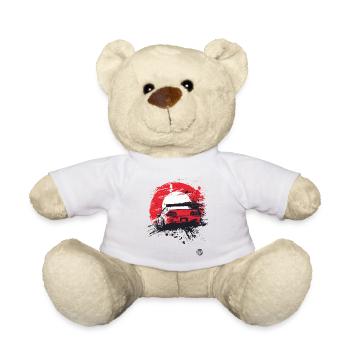 Japanese Flag of Oldschool JDM Racing Car - Teddy Bear - white - Front