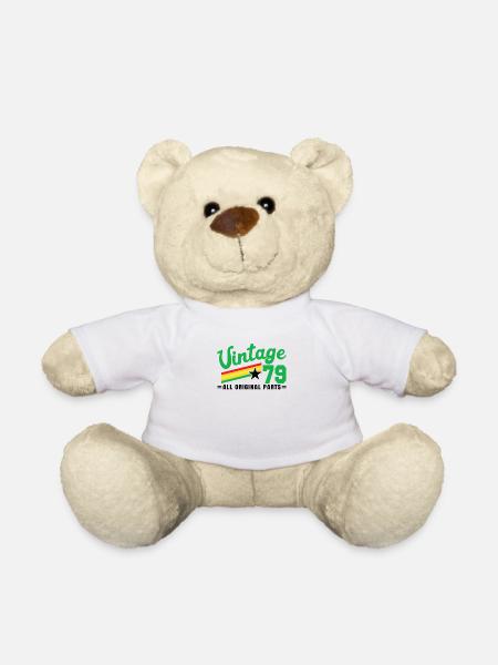 1979 Birthday Vintage All Original Parts No III - Teddy Bear - white
