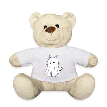 Chat Fantôme Kawaii – Fun d’Halloween - Nounours - blanc - Devant