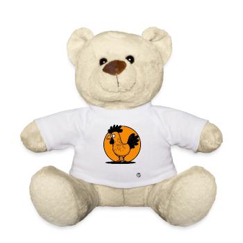 Rooster at the Chicken Farm - Country Life - Teddy Bear - white - Front