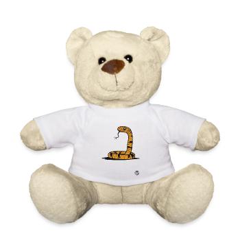 Lustige Cartoon-Schlange - Teddy - Weiß - Vorne