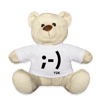 Clin d’œil Sourire Y2k Noir - Nounours - blanc - Devant
