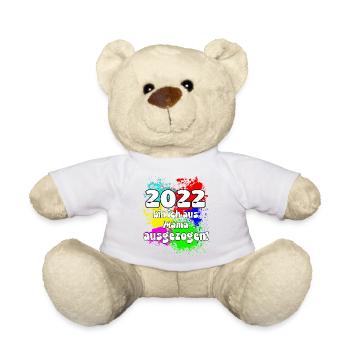2022 bin ich aus meiner Mama ausgeszogen - Teddy - Weiß - Vorne