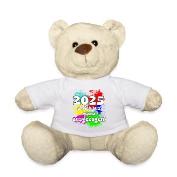 2025 bin ich aus meiner Mama ausgeszogen - Teddy - Weiß - Vorne