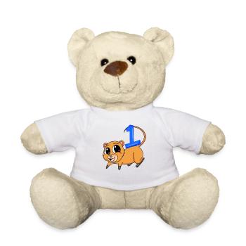 Number 1 Number One - Quokka Motif - Teddy Bear - white - Front