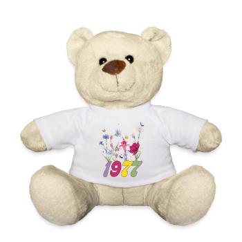 Geburtsjahr 1977 Wildblumen - Teddy - Weiß - Vorne