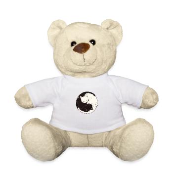 Yin and Yang Buddhism Graphic Cats Cat Holder - Teddy Bear - white - Front