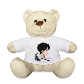 Reis Manga Anime Boy Rice Bowl Comic Stäbchen - Teddy - Weiß - Vorne