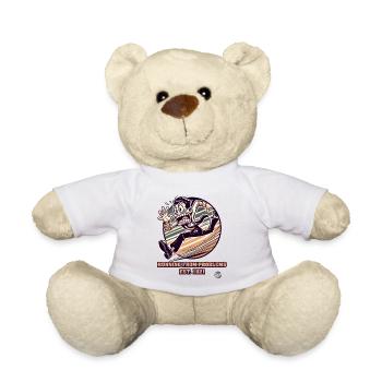 Vintage cartoon man fleeing from problems - Teddy Bear - white - Front