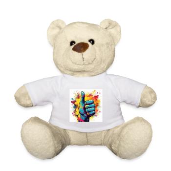 Thumbs Up Explosion – Bold Pop Art Design - Teddy Bear - white - Front
