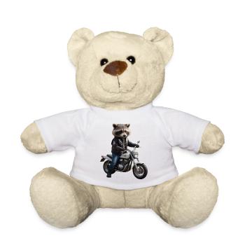 Raton laveur motard - Nounours - blanc - Devant