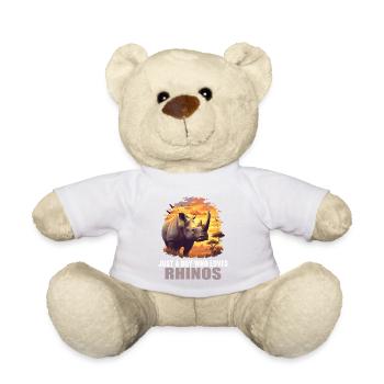 Rhino Rhinos Rhino - Teddy Bear - white - Front