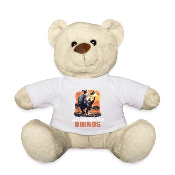 Rhino Rhinos Rhino - Teddy Bear - white - Front