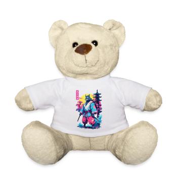 Tanuki Yokai Vaporwave Aesthetic Samurai Kunst - Teddy - Weiß - Vorne