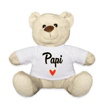 PAPY. FÊTE DES PÈRES. BONNE FÊTE PAPY. JE T'AIME. - Nounours - blanc - Devant
