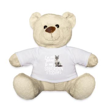 Katze, Ich Rede Heute Nur Mit Meinem Sibirier - Teddy - Weiß - Vorne
