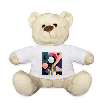 Bold Abstract Geometric Shapes – Modern Art Design - Teddy Bear - white - Front