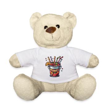 Bunter Sangria Eimer Eimersaufen Mallorca - Teddy - Weiß - Vorne