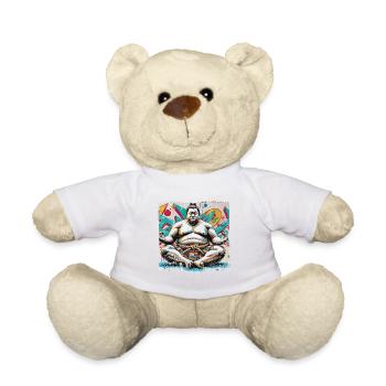 Praying Buddha Ringer Street Art Style - Teddy Bear - white - Front