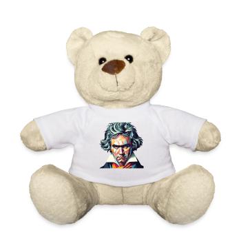 Beethoven Polygon Geometrische Kunst - Teddy - Weiß - Vorne