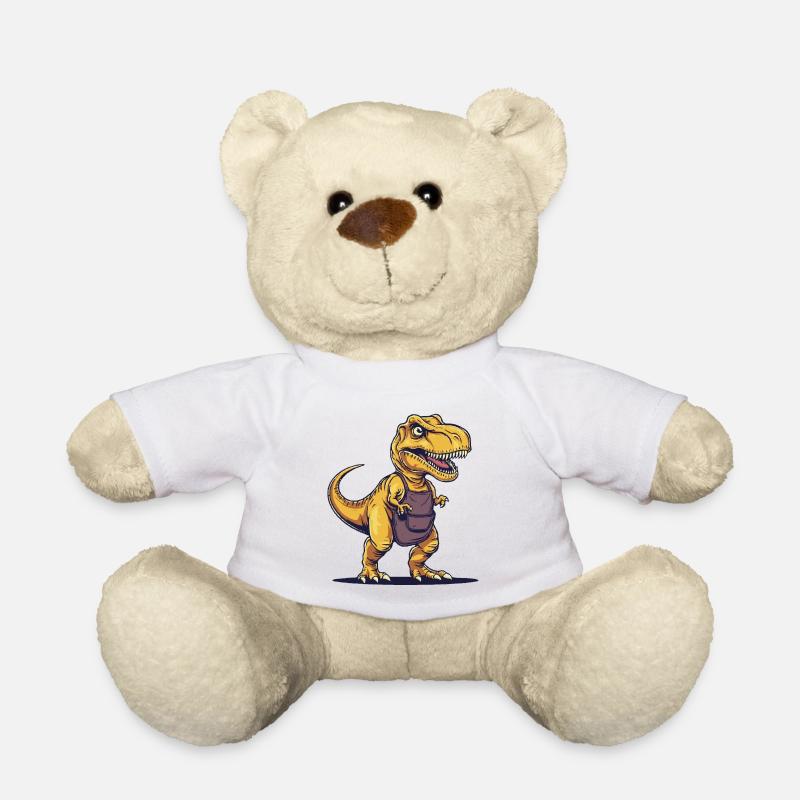 Humorvoller Dinosaurier mit Schürze - Teddy - Weiß