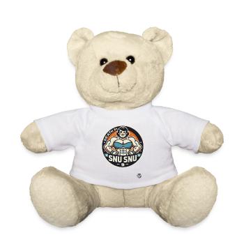 Strong Bodybuilding Woman: "Death by Snu Snu" - Teddy Bear - white - Front