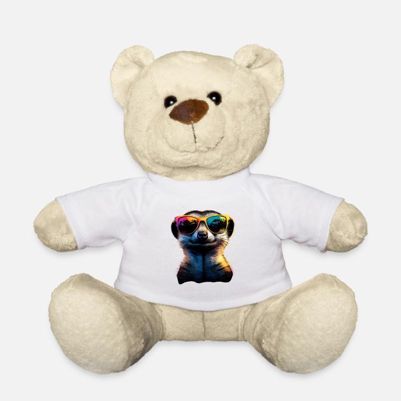 Erdmännchen Sonnenbrille Bunt Süßes Erdmännchen - Teddy - Weiß