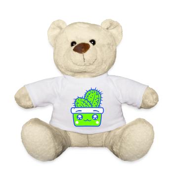 Cher Cactus Cactus Kawaii Visage Mignon Épineux - Nounours - blanc - Devant