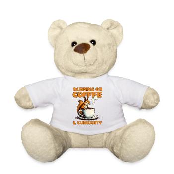 With coffee and curiosity – squirrel coffee - Teddy Bear - white - Front