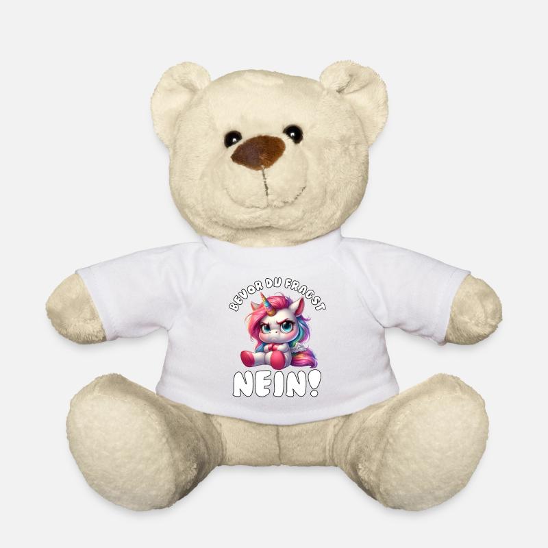 Lustiges Einhorn mit Spruch - Teddy - Weiß