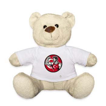 Homme fort et en forme avec drapeau turc - Nounours - blanc - Devant