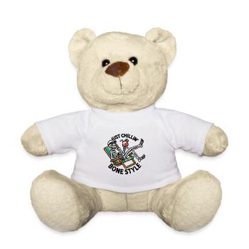 Just Chillin' Bone Style Cool Squelette Creepy Dead - Nounours - blanc - Devant