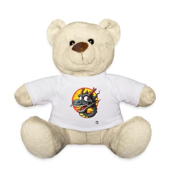 Lustiger Cartoon Drache - Teddy - Weiß - Vorne