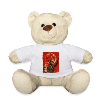 Propaganda Stil Hirsch - Teddy - Weiß - Vorne