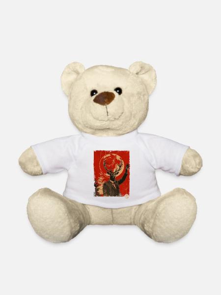 Propaganda Stil Hirsch - Teddy - Weiß